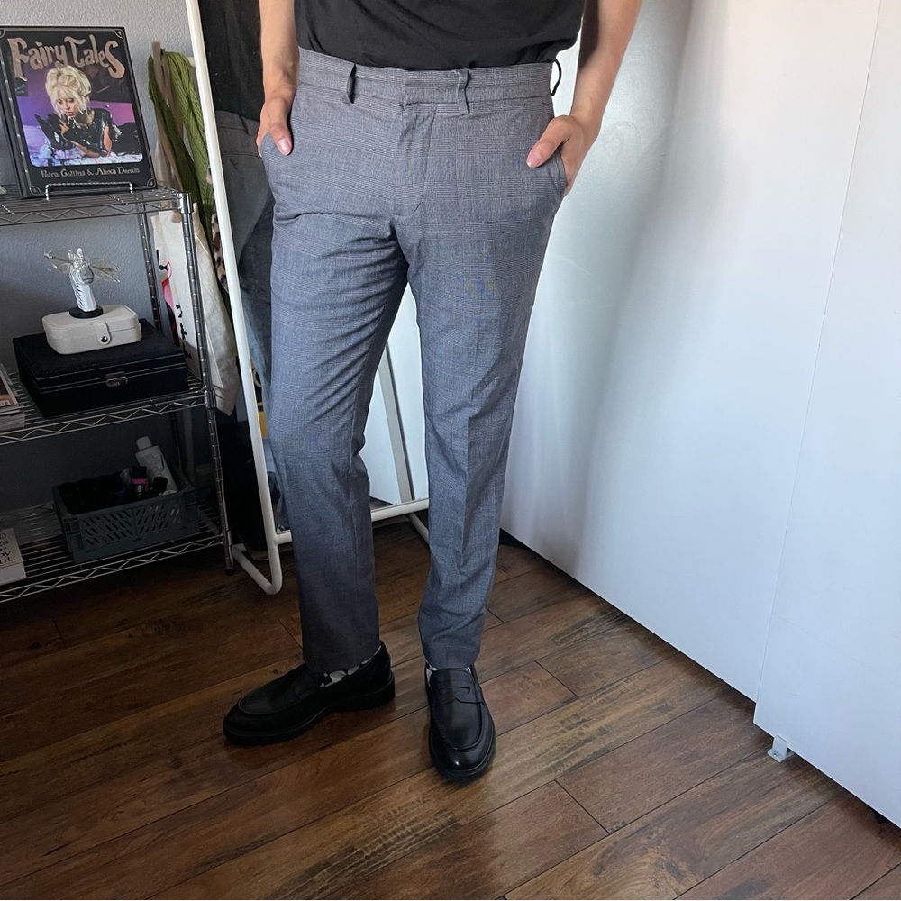Calvin Klein Patterned Gray Pants - image 1
